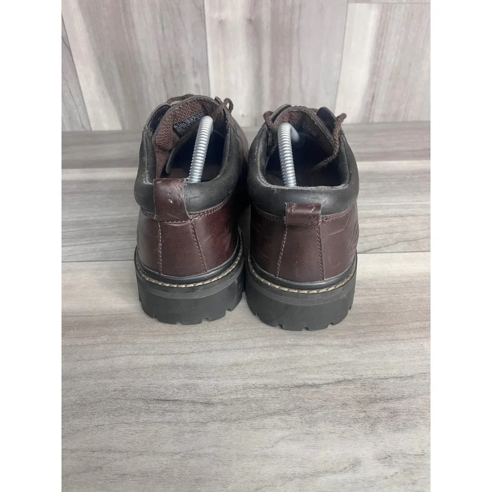 Skechers Jammers Y2K Mens 9.5 Brown Good Leather Lug Sole Oxford SN 7111